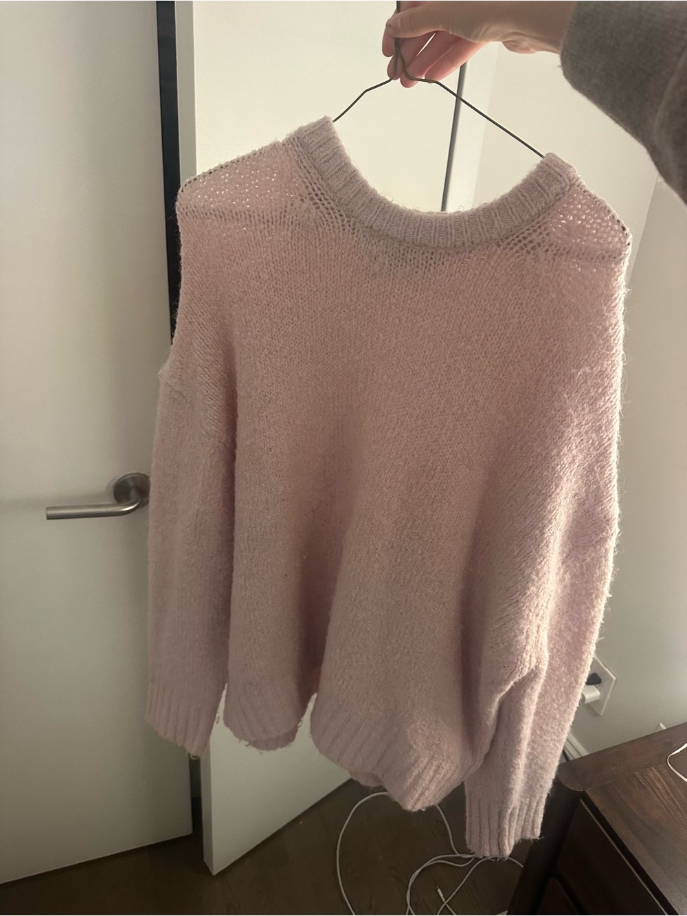 Zara Pale Pink Crewneck Sweater